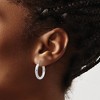 Black Bow Jewelry 3mm Diamond Cut, Polished Sterling Silver Hoops - 20mm (3/4 Inch) - 3 of 4
