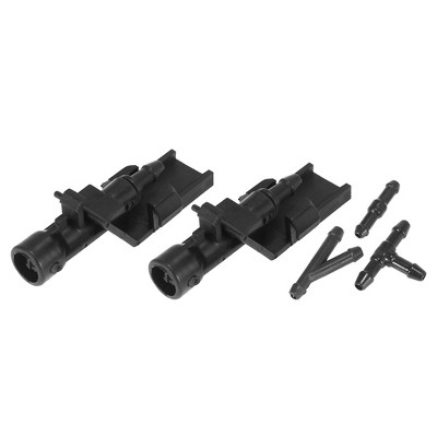Unique Bargains Front Windshield Washer Nozzles Fit for Honda CRV with Hose Connector - Black Pack of 5