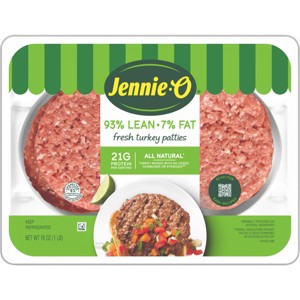 Jennie-O All-Natural 93/7 Turkey Burger Patties - 16oz/4ct - 1 of 4