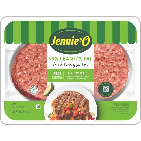 Jennie-o All-natural 93/7 Turkey Patties - 16oz/4ct : Target