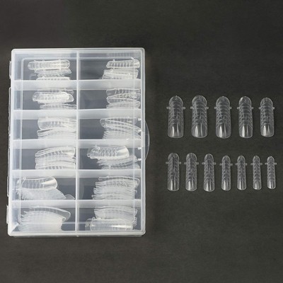 Okuna Outpost 240 Pieces Dual Forms for Polygel, Fiberglass Nail Gel Extension Kit, 12 Sizes