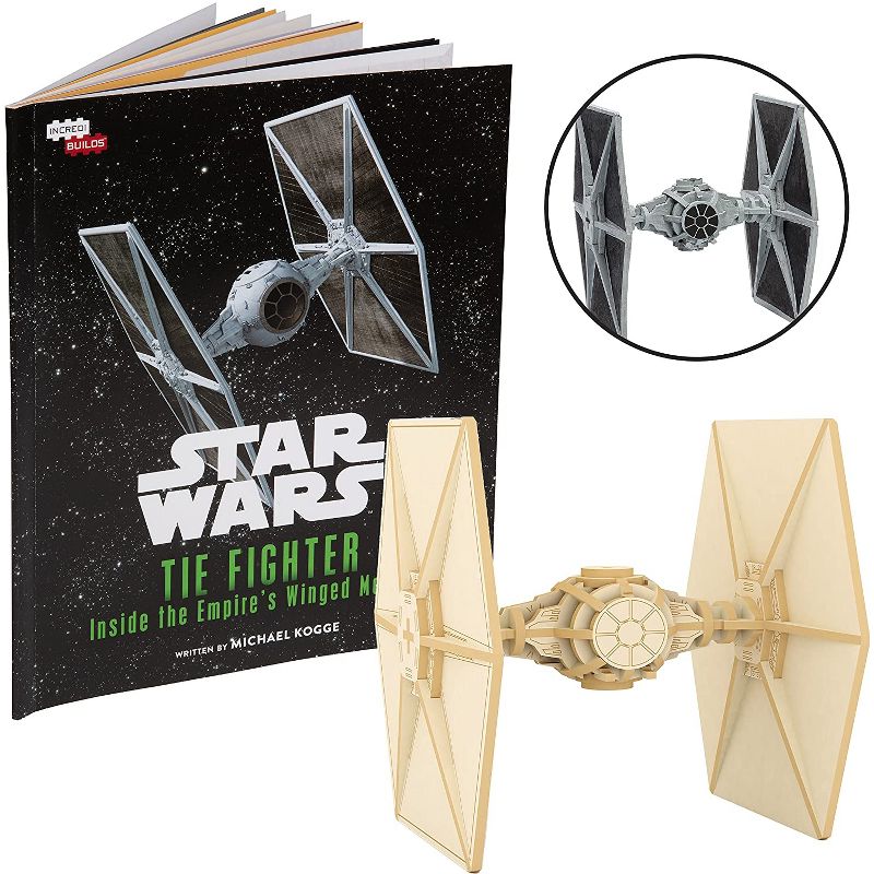 Incredibuilds Star Wars Tie Fighter Book & Wood Model Figure Kit, 1 of 4