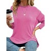 Women's Crewneck Sweatshirt Long Sleeve Side Split Tunic Tops Relaxed Fit Fall Shirts - 2 of 4