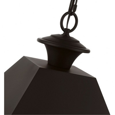 Bronze and Antique Brass 3-Light Outdoor Pendant with Clear Glass