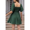 EXLURA Women's Summer Casual Square Neck Dresses Ruffle Short Sleeve Swiss Dot Flowy Mini Dress - 2 of 4