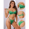 Allegra K Women's 2 Piece Adjustable Straps Push-up Floral Lace Bra and Underwear Sets - 3 of 4