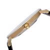 Peugeot Men's 40mm White Dial Super Slim Black Leather Strap Watch - 3 of 4