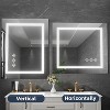 FAMYYT 48 in. W x 36 in. H Rectangular Frameless Dimmable LED Anti-Fog Wall Bathroom Vanity Mirror in White - 4 of 4