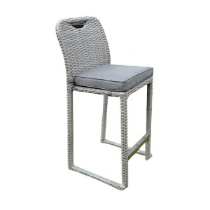 Royal Hampton Barstool Chair Set of 6, Thick Seat Cushion, Gray Wicker Frame - 1 of 1