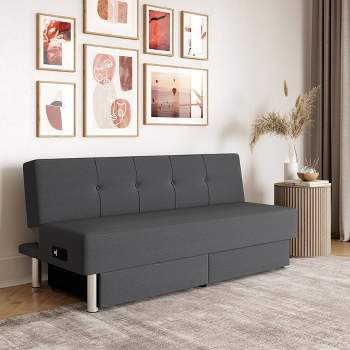 Wilton Dream Convertible Futon Sofa Bed Charcoal - Serta