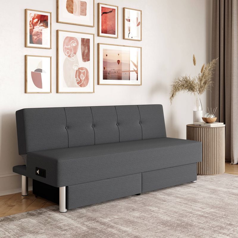 Wilton Dream Convertible Futon Sofa Bed Charcoal - Serta, 1 of 14