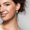 EVERLY JEWELRY | Sterling Silver 1/6 CT TGW White Topaz Hoop Earrings Light Blue Enamel Plated - 4 of 4