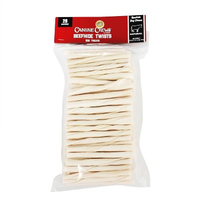 Canine Chews Natural Beef Twist Rawhide Dog Treats - 28oz