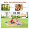 Safstar Outdoor Wooden Sandbox w/ Seats Backyard Bottomless Sandpit for Kids Aged 3+ - 4 of 4