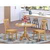 HomeStock 3-Piece Round Natural Oak Finish Solid Wood Top Dining Table with 2 Chairs - 2 of 4