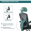 FURNIinspire Task And Office Chairs Retractable Footrest Swivel Office Chair With Lumbar Support Pillow And Padded Armrests, Black, 39"*26"*51" - 4 of 4