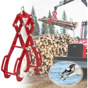 Heavy Duty Log Lifting Tongs, Red Timber Grapple Claw Hook, Claw Logging Grabber, Lumber Skidding Tool for Lifting and Moving Logs - 1 of 4
