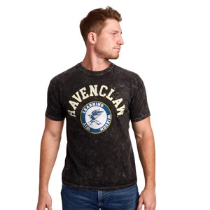Harry Potter Ravenclaw Varsity Men's Blue Vintage Mineral Wash Crew Neck Short Sleeve T-shirt - 1 of 4