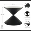 Cheung's Liora Hourglass Shaped Black Metal Table & Glass Top - 2 of 4
