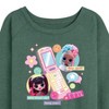 Women's - LOL Surprise! - Cell Phone Chat Girls Lightweight French Terry Wide Neck Long Sleeve Shirt - 2 of 4