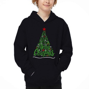 LA Pop Art We Wish You A Merry Christmas - Boy's Word Art Hooded Sweatshirt - 1 of 4
