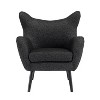Christopher Knight Home Eiden Wingback Club Chair Black Textured Tweed/Black - 2 of 4