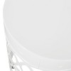 CAVINAS 18"Hollow Open Curved Outdoor End Table,Cylindrical Iron Side Table for Poolside,Porch,Outdoor Furniture,Indoor&Outdoor Table - 3 of 4