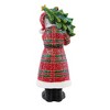 Transpac 8.5 Inch Elegant Plaid Santa Glitter Ornaments Tree Holly Santa Figurines - 2 of 3