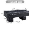 Marble Grain Texture Rectangular Large Coffee Table,MDF Side Table, Cozy Minimalist Coffee Table Designs For Living Rooms And Apartments-Cuddlewood - 3 of 4