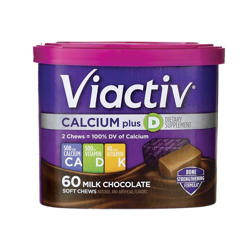 Viactiv Calcium plus D - Milk Chocolate 60 Chews, 1 of 3