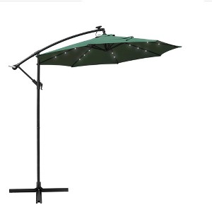 LeisureMod Willry Modern Outdoor 10FT Offset Cantilever Hanging Patio Umbrella With Solar Powered LED - 1 of 4