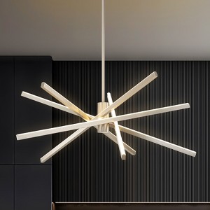 Rennnsan Pireka 31" W Sputnik Aluminum Modern LED Dimmable Chandelier in Silver - 1 of 4