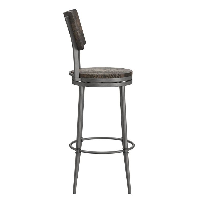 Jennings Wood and Metal Swivel Barstool Rubbed Pewter/Gray - Hillsdale Furniture, 5 of 14