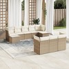 vidaXL Garden Sofa Set Beige PE rattan, powder-coated steel, 100% polyester - 2 of 4