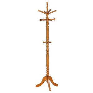 NAYSAYE Coat Hanger Freestanding Coat Rack with 11 Hooks and Hanger for Entryway Bedroom or Living Room, Brown, 20.75"*20.75"*74.75" - 1 of 4