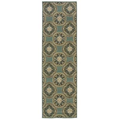 Oriental Weavers Montego 8323L Blue/ Ivory Indoor/Outdoor Area Rug - 2'3" x 7'6"