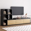 MAYEERTY TV Stand 74.8-126 Extendable with 3 Tier Bookshelves Adjustable Entertainment Center with Storage Cabinets for Living Room Black - 3 of 4