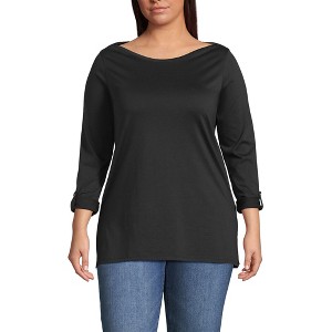 Lands' End Women's Supima Cotton Adjustable 3/4 Sleeve Boatneck Tunic - 1 of 4