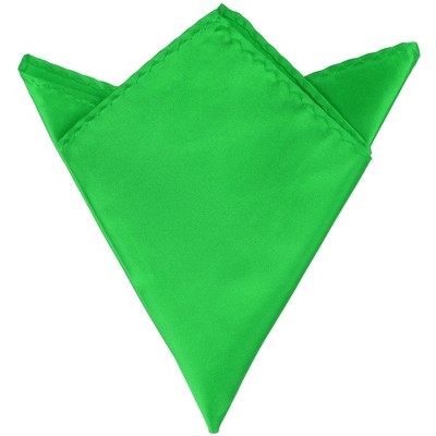 Elerevyo Men Foldable Satin Shiny Solid Color Pocket Squares