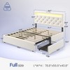 Greenstell Bed Frame with Adjustable Upholstered Headboard  and Storage 4 Drawers Charging Station & LED Lights Wood - 4 of 4