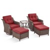 Gymojoy Outdoor Swivel Chairs with Side Table Glider Chair with Cushion - 2 of 4