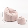 FURNIinspire Bedding Bean Bag Sofa Chair High Pressure Foam, Padded Foam Padding Compressed Bean Bag With Footrest, Pink, 18.1"*17.7"*13" - 2 of 4