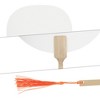 Unique Bargains Portable Double-Sided Long Handle Round Xuan Paper Folding Fans 1 Pc - 3 of 4