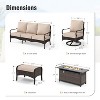 Captiva Designs 6pc Extra Large Metal and Rattan Outdoor Patio Fire Pit Set with Swivel Armchairs and Ottomans - 2 of 4