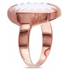 EVERLY JEWELRY | Rose Plated Sterling Silver Flash Plated 20x13mm Oval Cabochon White Onyx Ring - 2 of 4