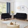 Modern Velvet Accent Armchair with Wooden Legs, Soft Cushion Single Seat Sofa Chair for Living Room and Bedroom - 2 of 4