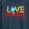 Women's - Dr. Seuss - The Cat In The Hat Book Cover Love Reading Lightweight French Terry Wide Neck Long Sleeve Shirt - 2 of 4