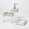 Rectangle Glass with Metal Soap/Lotion Dispenser Clear - Threshold™ - 4 of 4