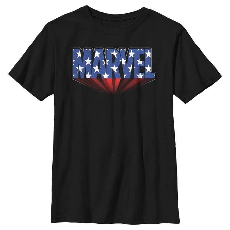 Boy's Marvel Classic American Star Logo T-Shirt, 1 of 6