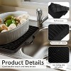LunaLulinlk Silicone Dish Drying Mat with Raised Drain 16x12 inche Lip Nonslip Dish Drain Mat Heat Resistant Reusable Silicone Drying Pad (Black) - 3 of 4